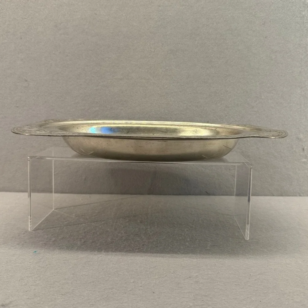 Mulholland Pewter Oval Dish‎ 1907 K Scrollwork Border Vintage Metalware Tray